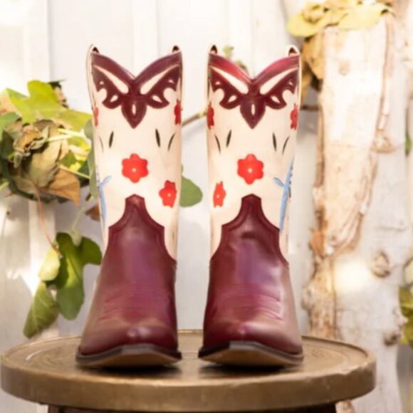 Dandelie Cowboy Colibri Boots Bordeaux - Picture 2 of 6